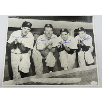 Mickey Mantle/Skowron/Berra/Bauer Autographed New York Yankees 11x14 Photo JSA BB42551 (Reed Buy)