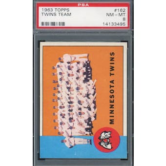 1963 Topps #162 Twins Team PSA 8 *3495 (Reed Buy)