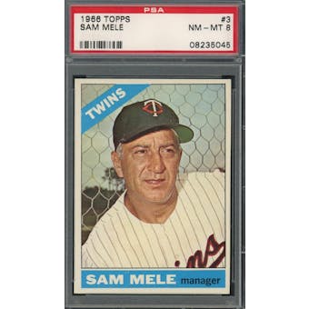 1966 Topps #3 Sam Mele PSA 8 *5045 (Reed Buy)