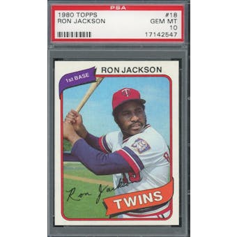 1980 Topps #18 Ron Jackson PSA 10 *2547 (Reed Buy)