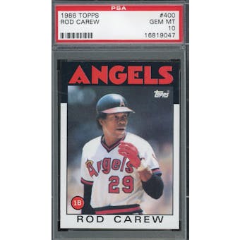 1986 Topps #400 Rod Carew PSA 10 *9047 (Reed Buy)