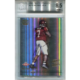 2001 Pacific Dynagon #110 Michael Vick Auto RC #/199 BGS 8.5 *8383 (Reed Buy)