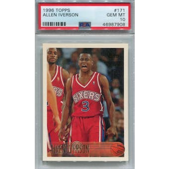 1996/97 Topps #171 Allen Iverson RC PSA 10 *7908 (Reed Buy)