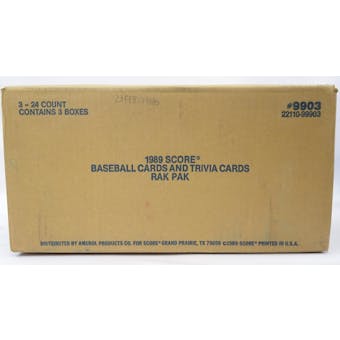 1989 Score Baseball Rack 3-Box Case (Reed Buy)