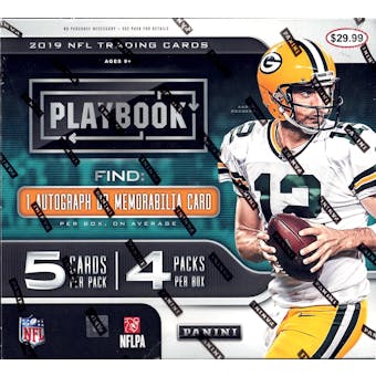 2019 Panini Playbook Football 4-Pack Mega Box (Lot of 3)