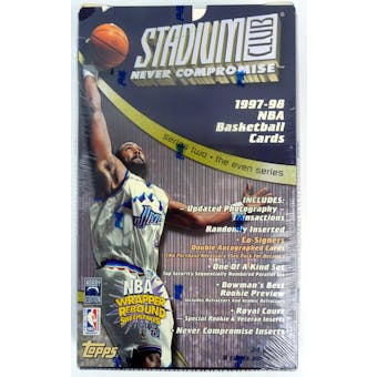 1997/98 Topps Stadium Club Series 2 Basketball Hobby Box (Reed Buy)