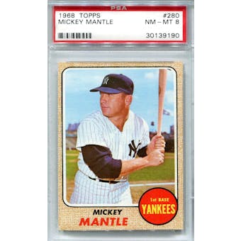 1968 Topps #280 Mickey Mantle PSA 8 *9190 (Reed Buy)