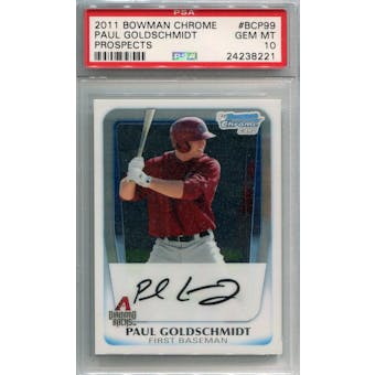 2011 Bowman Chrome #BCP99 Paul Goldschmidt PSA 10 *8221 (Reed Buy)