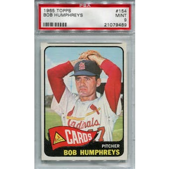 1965 Topps #154 Bob Humphreys PSA 9 *9489 (Reed Buy)