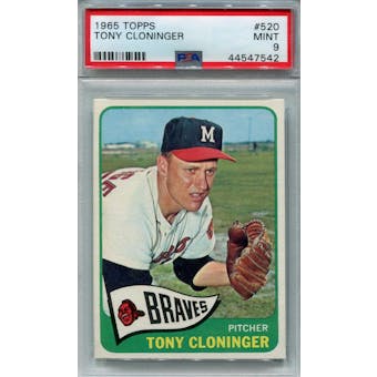 1965 Topps #520 Tony Cloninger PSA 9 *7542 (Reed Buy)