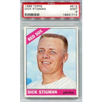 1966 Topps #512 Dick Stigman PSA 9 *1714 (Reed Buy)