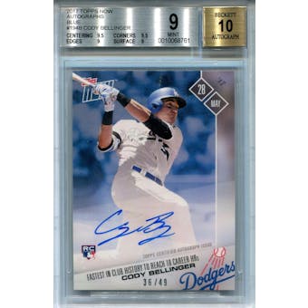 2017 Topps Now Auto Blue #194B Cody Bellinger #/49 BGS 9 Auto 10 *8761 (Reed Buy)