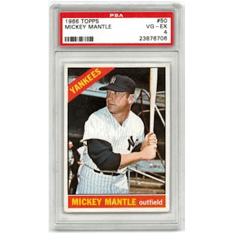 1966 Topps Baseball #50 Mickey Mantle PSA 4 (VG-EX) *6706*