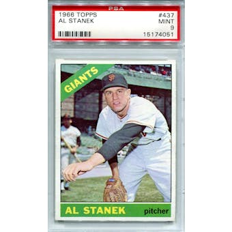 1966 Topps #437 Al Stanek PSA 9 *4051 (Reed Buy)