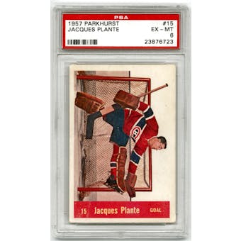 1957/58 Parkhurst Hockey #15 Jacques Plante PSA 6 (EX-MT) *6723*
