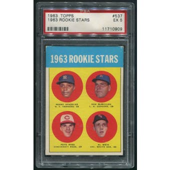 1963 Topps Baseball #537 Pete Rose Rookie PSA 5 (EX)