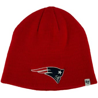 New England Patriots '47 Brand Red Cuffless Knit Beanie Winter Hat (Adult One Size)