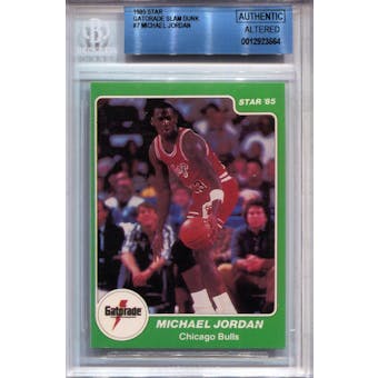 1985 Star Gatorade Slam Dunk #7 Michael Jordan BGS AUTH Altered *3564 (Reed Buy)