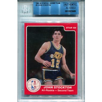 1985/86 Star All-Rookie Team #8 John Stockton BGS AUTH Altered *3589 (Reed Buy)