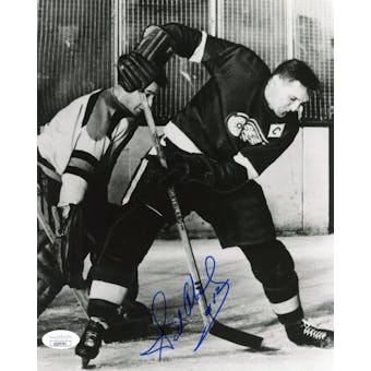 Sid Abel Red Wings Autographed 8x10 B&W Photo JSA QQ09781 (Reed Buy)