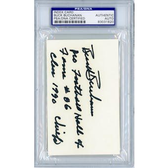 Buck Buchanan Signed Index Card PSA/DNA AUTH Auto *1820 (Reed Buy)