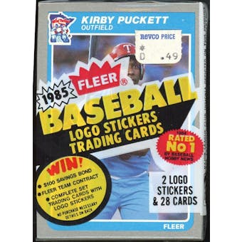 1985 Fleer Baseball Cello Pack (Kirby Puckett RC top) (Reed Buy)