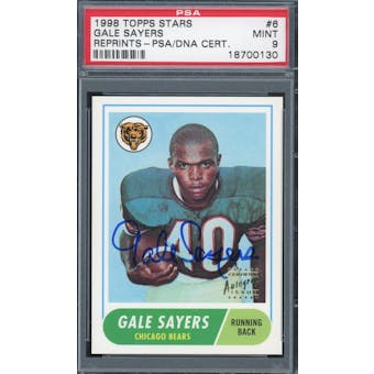 1998 Topps Stars Rookie Reprints Auto #6 Gale Sayers PSA 9 *0130 (Reed Buy)