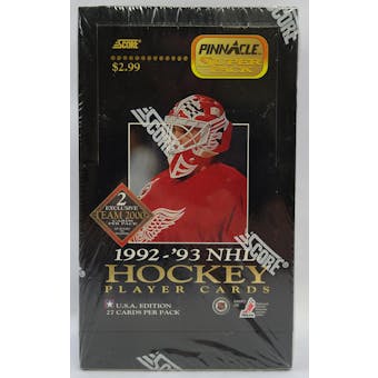 1992/93 Pinnacle Hockey US Hobby Super Pack Box (Reed Buy)