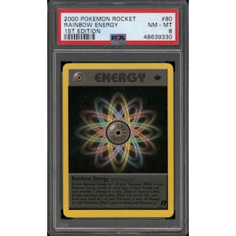 Pokemon Team Rocket 1st Edition Rainbow Energy 80/82 PSA 8