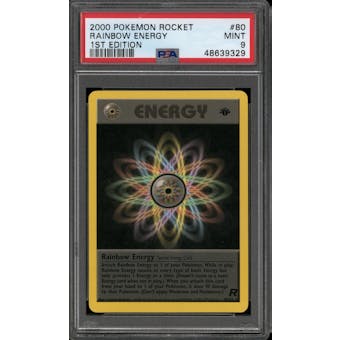 Pokemon Team Rocket 1st Edition Rainbow Energy 80/82 PSA 9