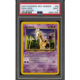 Pokemon Neo Genesis 1st Edition Girafarig 58/111 PSA 9