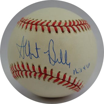 Albert Belle Autographed AL Budig Baseball w/ insc JSA A22079 (Reed Buy)