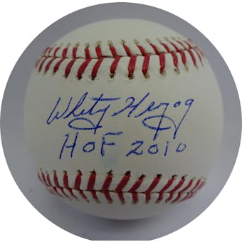 Whitey Herzog Autographed MLB Baseball (HOF 2010) PSA P38488 (Reed Buy)