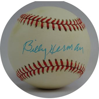 Billy Herman Autographed NL White Baseball JSA QQ09618 (Reed Buy)