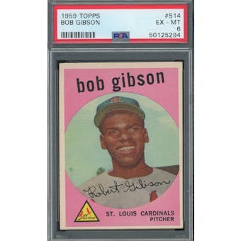 1959 Topps #514 Bob Gibson RC PSA 6 * 5294 (Reed Buy)