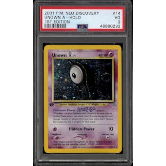 Pokemon Neo Discovery 1st Edition Unown A 14/75 PSA 3