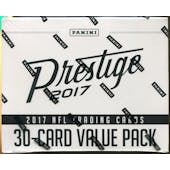2017 Panini Prestige Football Jumbo Value 12-Pack Box