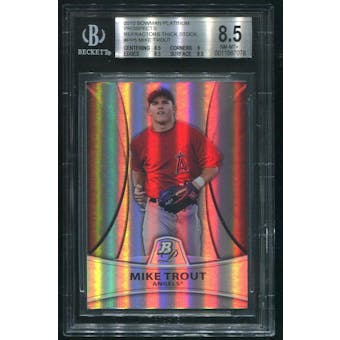 2010 Bowman Platinum Prospects #PP5 Mike Trout  Refractor Thick Stock Rookie #901/999 BGS 8.5 (NM-MT+)