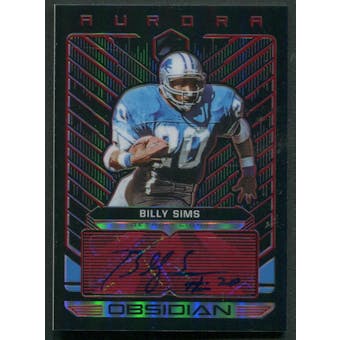 2019 Panini Obsidian #41 Billy Sims Aurora Electric Etch Red Auto #1/5