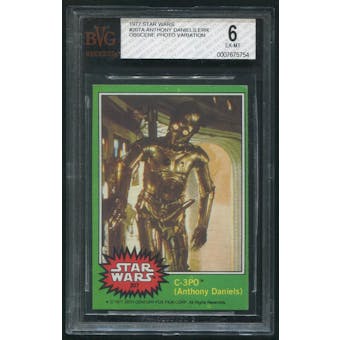 1977 Topps Star Wars #207A C-3PO Anthony Daniels Error Obscene BVG 6 (EX-MT)