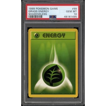Pokemon Base Set Shadowless Grass Energy 99/102 PSA 10 GEM MINT
