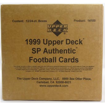 1999 Upper Deck SP Authentic Football Hobby 12-Box Case (Reed Buy)