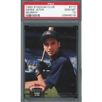1993 Stadium Club Baseball #117 Derek Jeter RC PSA 10 *9019 (Reed Buy)