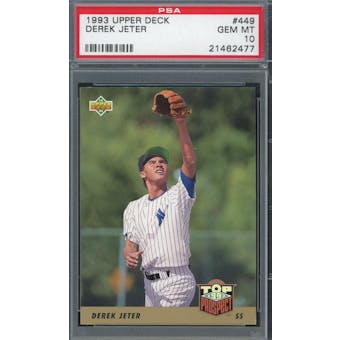 1993 Upper Deck Baseball #449 Derek Jeter RC PSA 10 *2477 (Reed Buy)