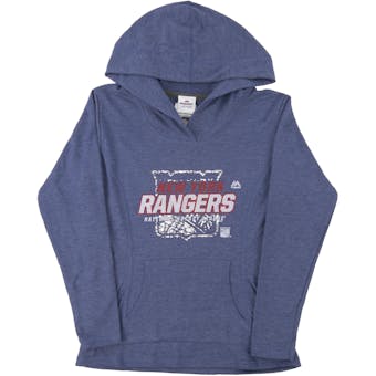 New York Rangers Majestic Heather Blue Attacking Line Fleece Hoodie (Womens X-Large)