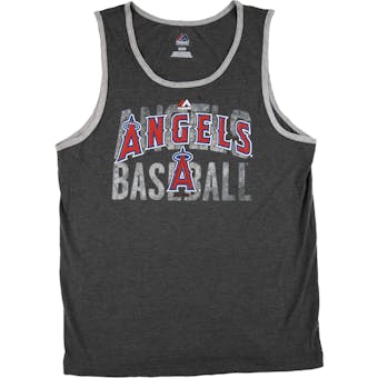 Los Angeles Angels Majestic Gray Valiant Victory Dual Blend Tank Top (Adult L)