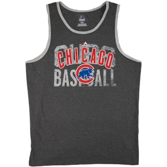 Chicago Cubs Majestic Gray Valiant Victory Dual Blend Tank Top (Adult S)