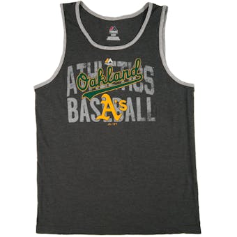 Oakland Athletics Majestic Gray Valiant Victory Dual Blend Tank Top (Adult S)