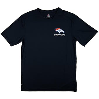 Denver Broncos Majestic Navy Zone Passing Cool Base Performance Tee Shirt (Adult L)