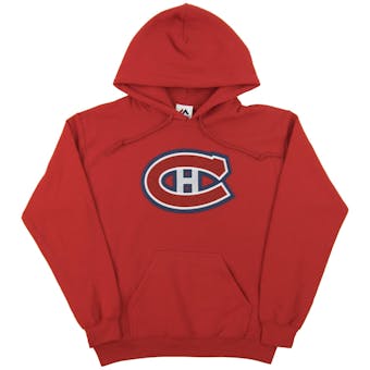 Montreal Canadiens Majestic Red Felt Tek Patch Dual Blend Fleece Hoodie